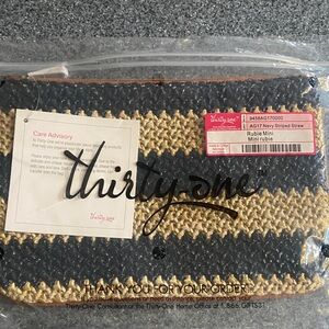 New Thirty one Navy striped straw Rubie Mini